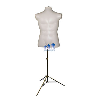 Inflatable Male Torso, Large with MS12 Stand, Ivory